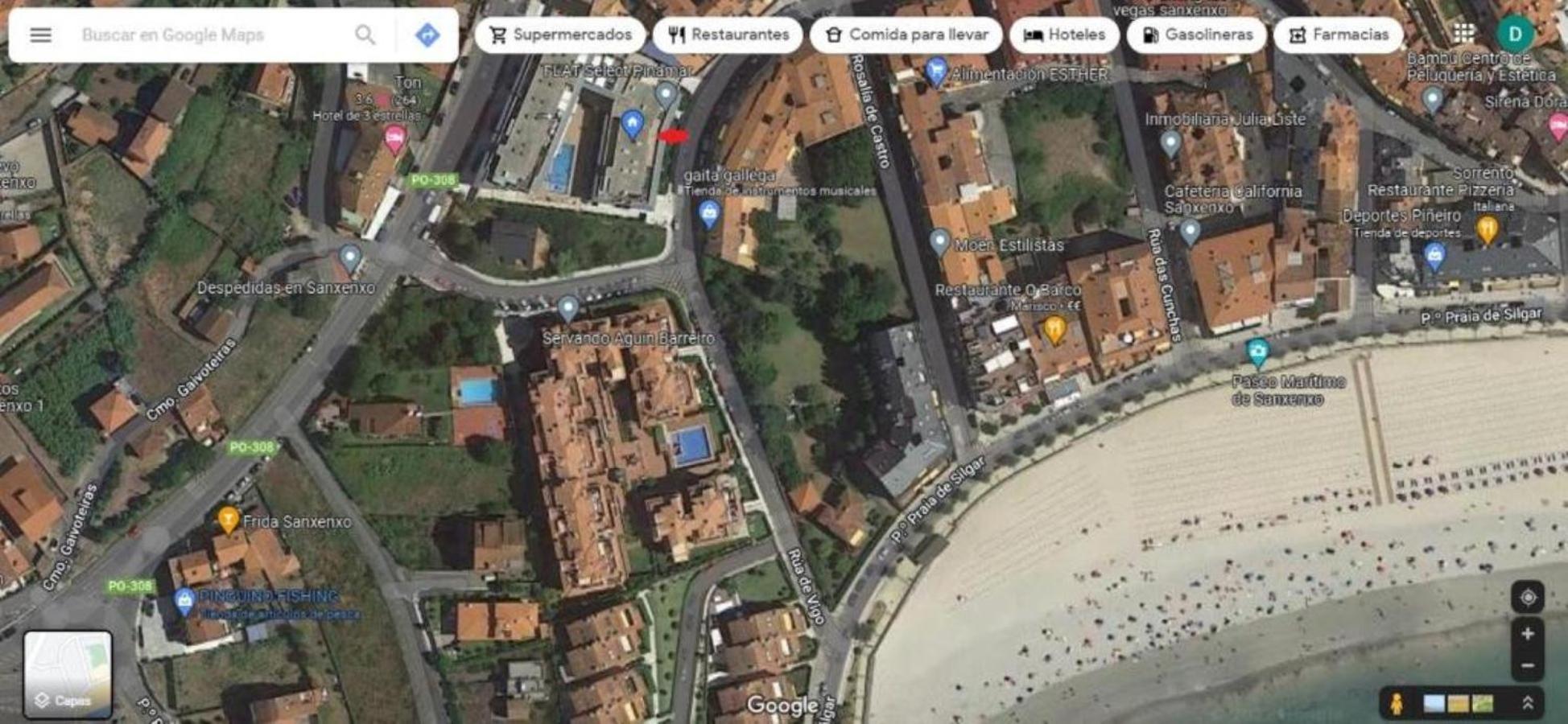 Apartamento En Urbanizacion Con Piscina En Playa De Silgar 산신소 외부 사진